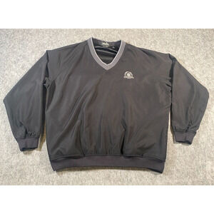 Ashworth Mens Large Black Pullover Golf Windbreaker 2003 US Open Olympia Fields